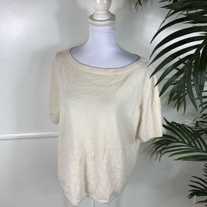 Talbots Ivory Pure Cashmere Sweater Womens 2XP